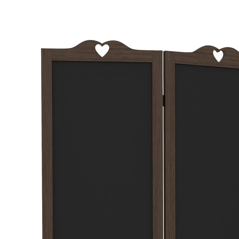 Paravent pliable de 1,2 m de haut (4 pi 5,5 pi), brun noyer, avec tableau noir pour usage de bureau, cloison haute.