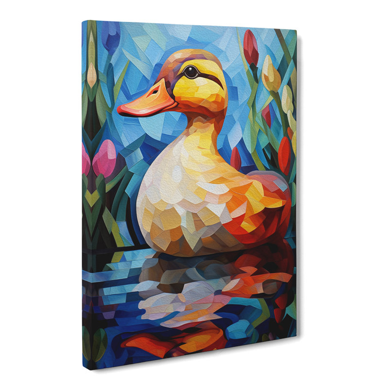 Duck Cubism - Wrapped Canvas, 50cm H x 35cm W x 3cm D