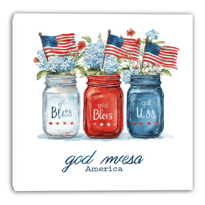 Blessed Mason Jars Wrapped Canvas Wall Art