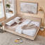 Structure de lit capitonnée en velours | Canapé-lit avec dossier moelleux et accoudoirs | Lit multifonctionnel confortable pour la chambre à coucher, le salon et les petits appartements-731958868-731958865