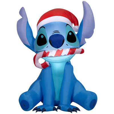 Christmas Inflatable Stitch in Santa Hat