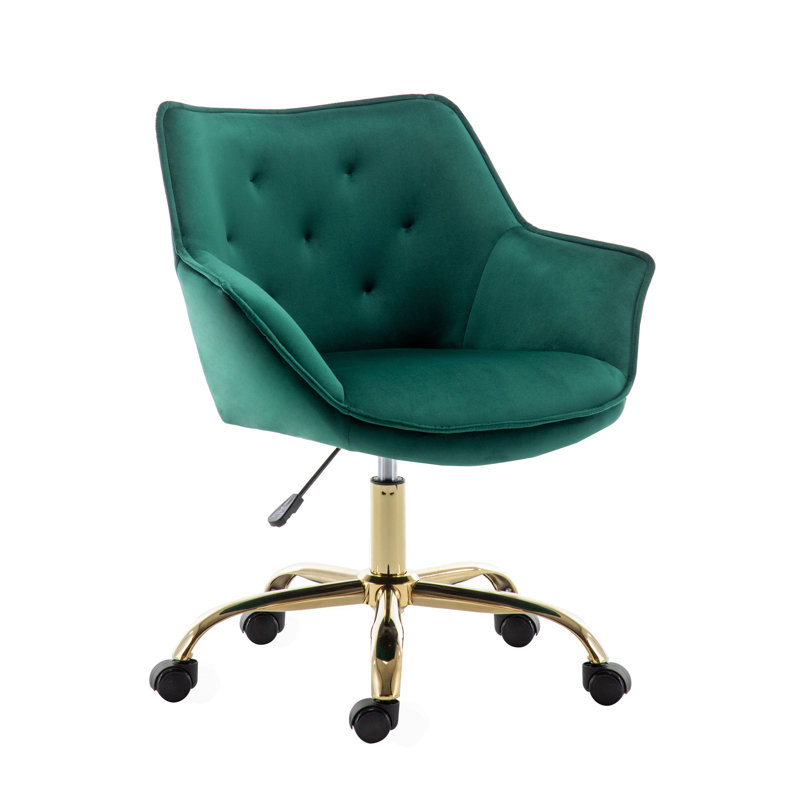 Velvet Office Chair, Green