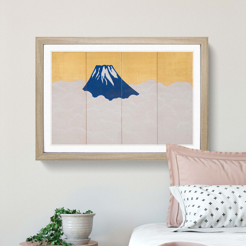 Mount Fuji by Yokoyama Taikan - Picture Frame Painting Print, 36cm H x 48cm W x 2cm D, Oak Framed