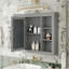 Armoire à pharmacie, armoire de rangement murale pour salle de bain, armoire murale moderne avec miroir, armoire à miroir avec 6 tablettes ouvertes, meuble-lavabo non inclus-1212040288