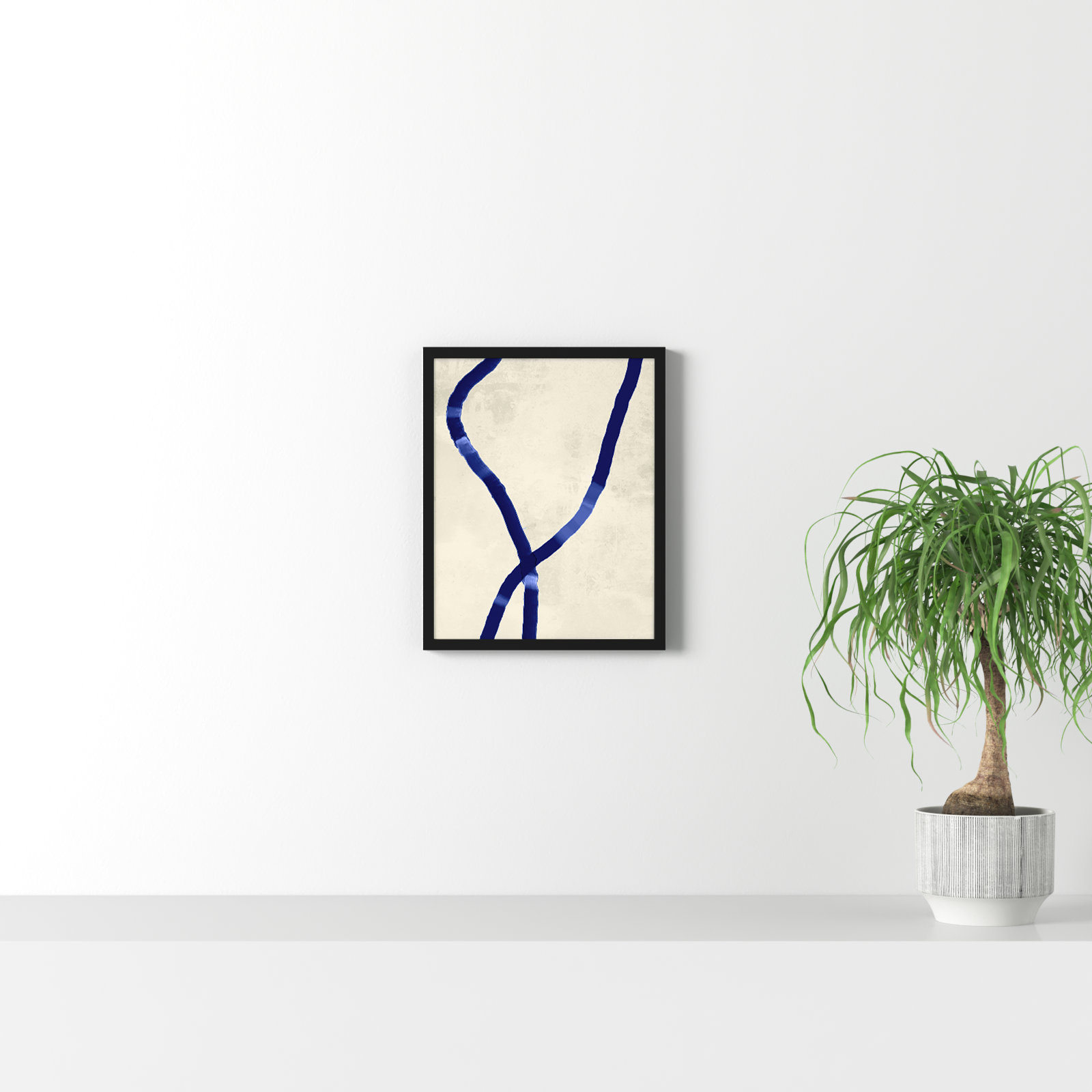 Blue Rope 1 Print by Jacques Pilon, Black Framed, 20" H x 16" W x 1.25" D