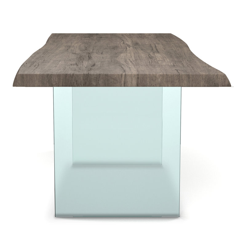 Colin Acacia Solid Wood Top Dining Table, Sandblasted Gray, 29.75"H x 79"L x 40"W