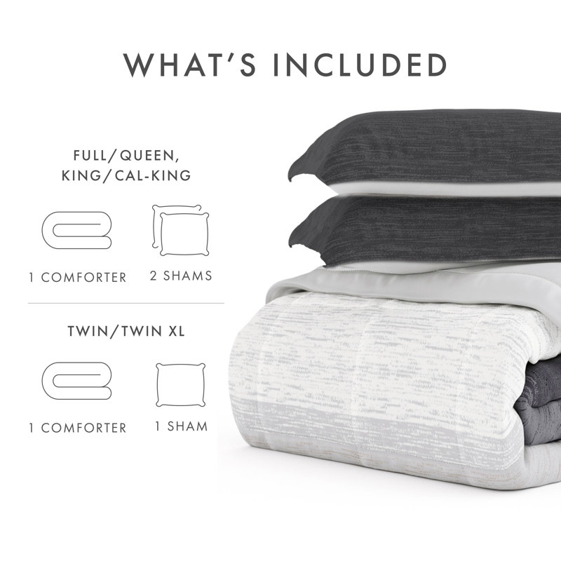 Gray Ombre Down Alternative Full Comforter Set