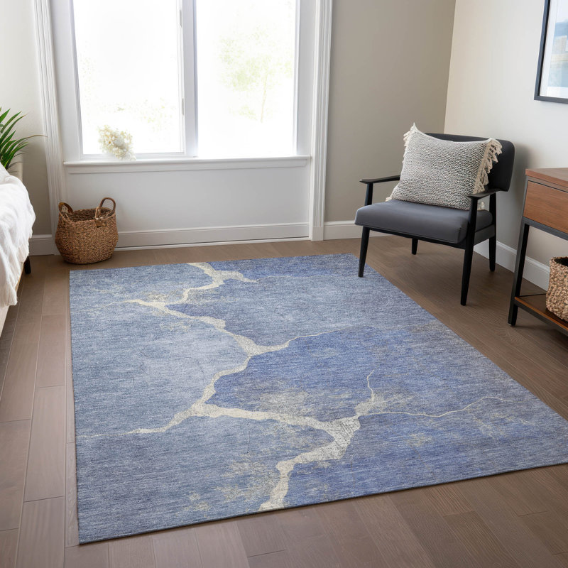 Tapis intérieur / extérieur lavable à la machine Xhevrie, Rectangle 10 pi x 14 pi