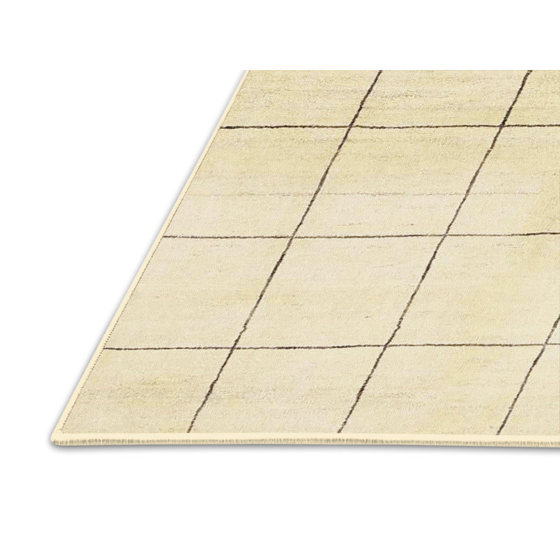 Tapis beige contemporain, Rectangle 6 pi x 9 pi