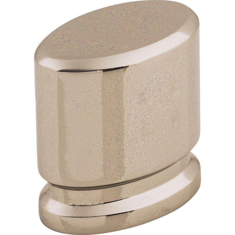Oval 1 1/8" Length Oval Knob, Polished Nickel