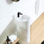 Lavabo de salle de bain à piédestal à surface solide 66S - 08 avec aspect minimaliste et contemporain, dimensions 17,39 po, non poreux facile à installer, convient aux salles de bain familiales, taille X, 35 po