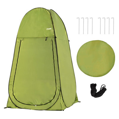 7ft Instant Pop-Up Camping Shower Tent in Green Oxford Fabric
