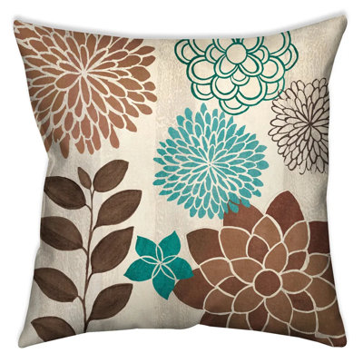  Coussin décoratif abstrait bleu jardin I