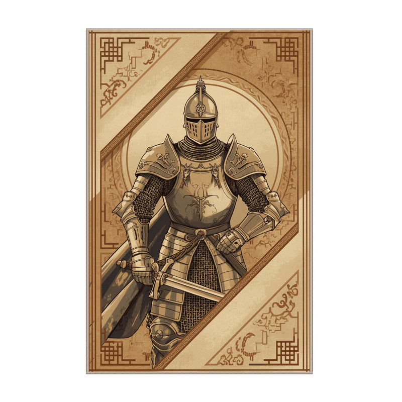 Tapis oriental classique brun et beige lavable à la machine Palmerston Knight, 5 x 7