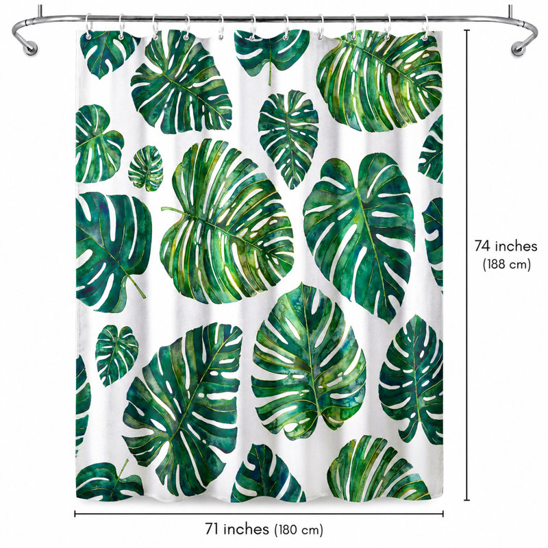 Rideau de douche Botanical Tropical Leaves par Elena O'Neill