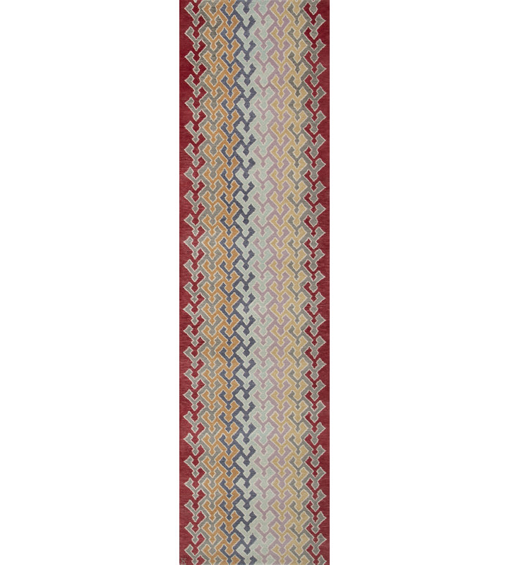 Khartoum Hand Knotted Wool Geometric Area Rug, Rectangle 8' x 10'