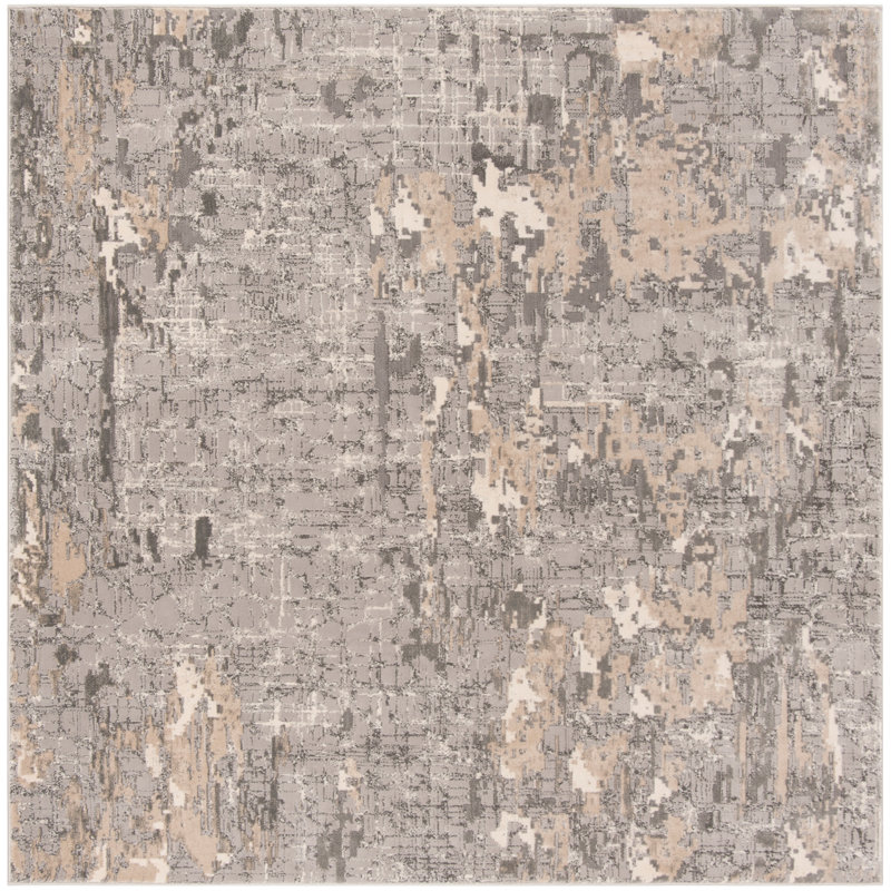 Edvin Performance Abstract Rug, Square 6'7"