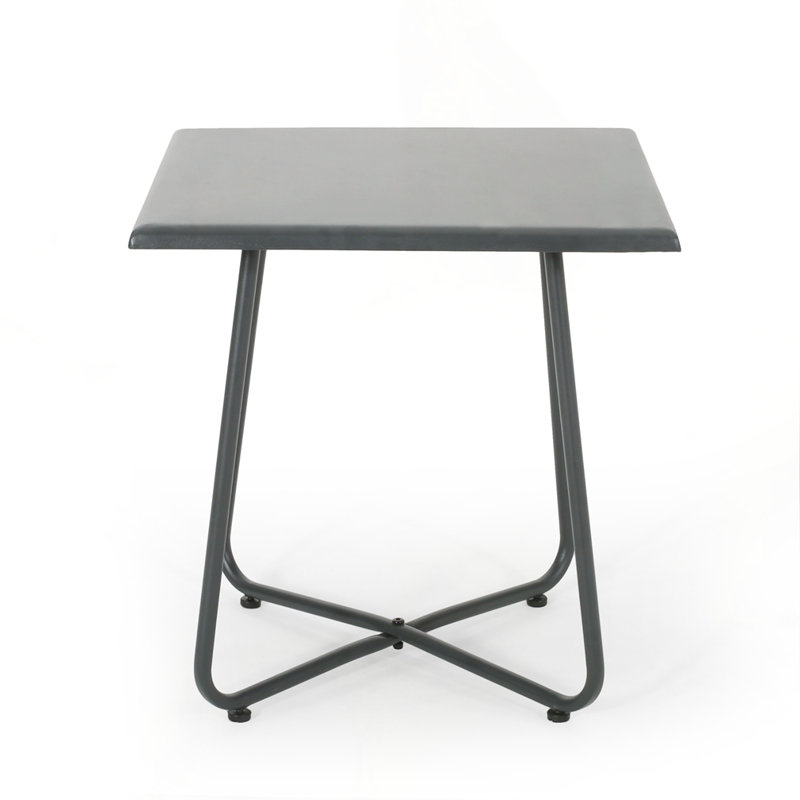 Outdoor Metal end Table, Gray