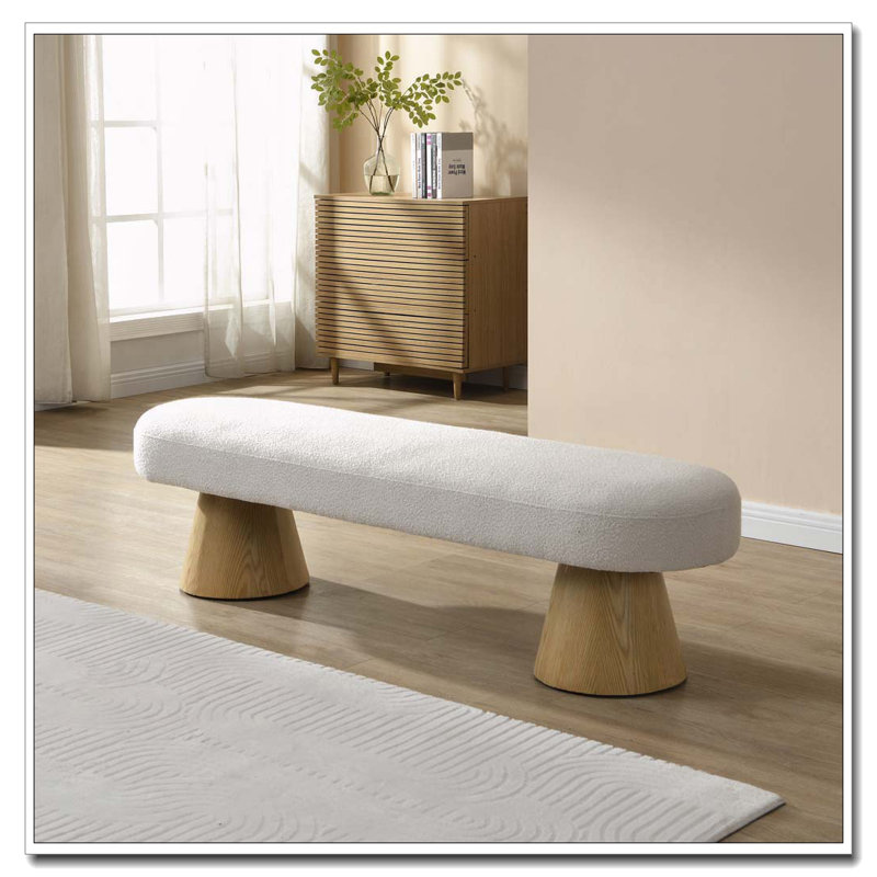 64"L Dining Bench, Beige