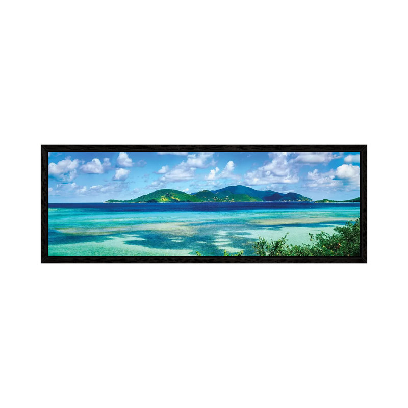 Islands In The Sea, Leinster Bay, U.S. Virgin Islands by Panoramic Images - Floater Frame Panoramic Gallery-Wrapped Canvas Giclée on Canvas