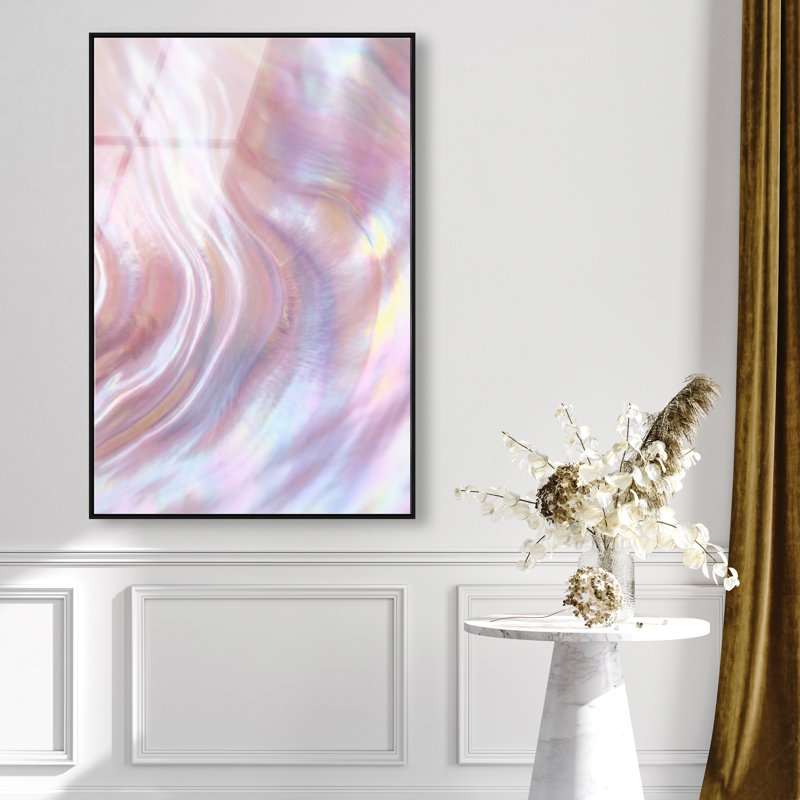 Iridescent Wave Print by Oliver Gal, 37"H x 25"W, Black Floater Frame