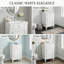 Meuble-lavabo de 18 po de style français avec lavabo en céramique, structure en bois massif, porte à fermeture en douceur et tablette réglable (blanc / bleu)-706582368