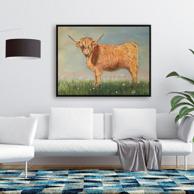Daisy the highland cow - 36"x48" Framed canvas