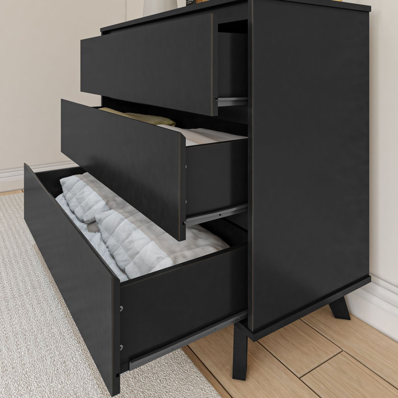 Commode 3 tiroirs Brubaker, Noir
