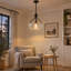 Lustre tambour industriel 1 lumière avec abat-jour en verre transparent-1745004984