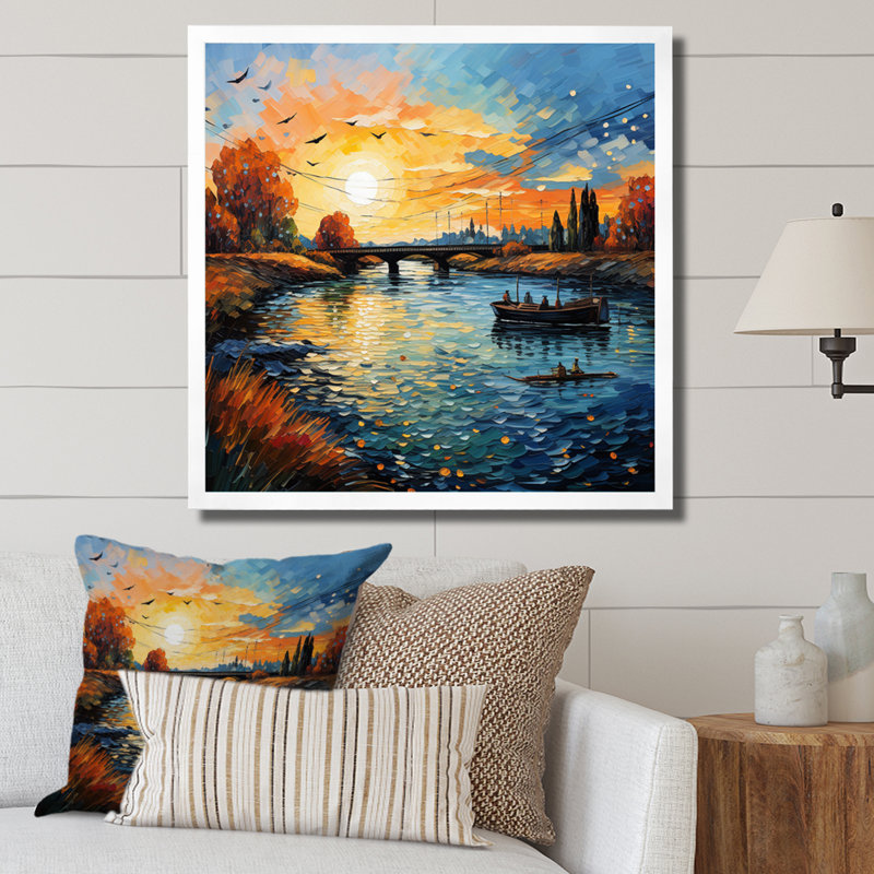 «Vangogh The Bridge At Arles II - Vangogh Wall Art» par Vincent Van Gogh, peinture, H 16 po x l 16 po x P 1 po