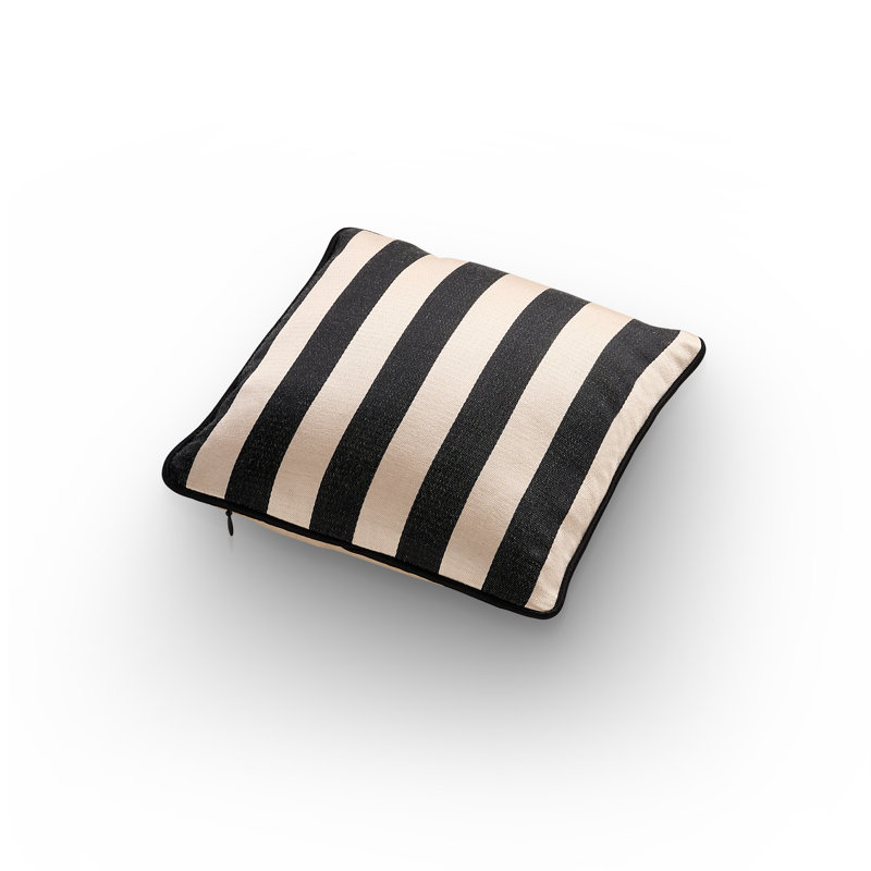 Kutnu Cushion, Cream/Black Striped
