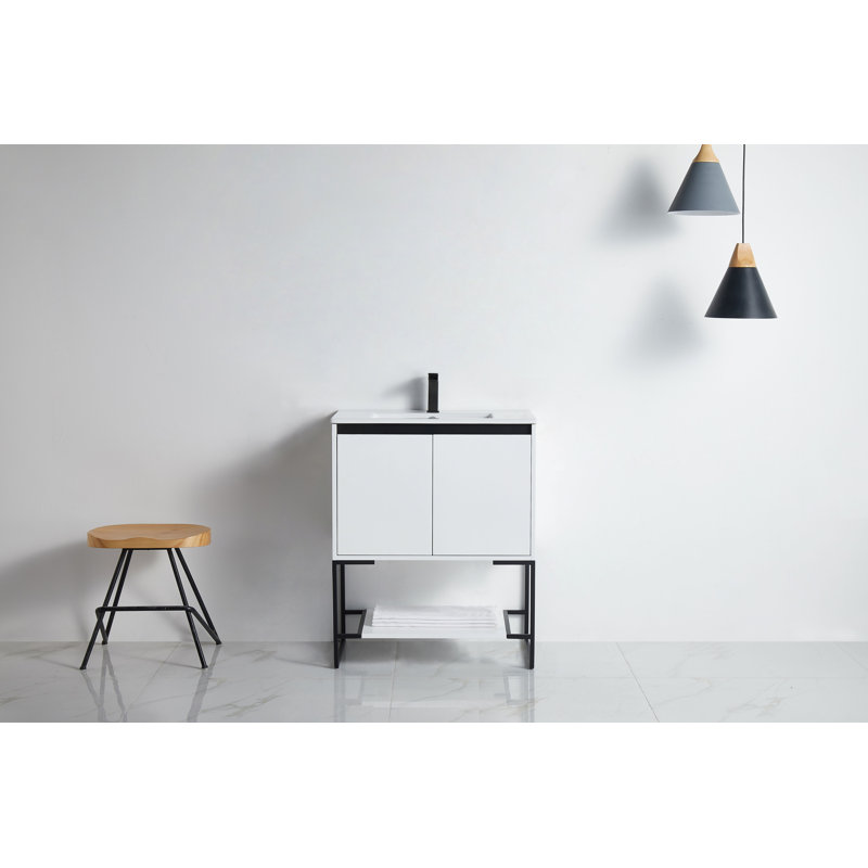 Ensemble de meuble-lavabo simple 30 po Fiquett, Blanc