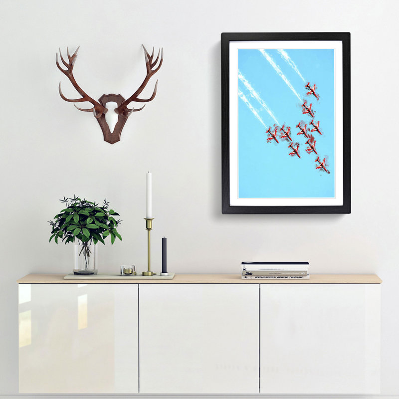 Fighter Jet Air show - Picture Frame Graphic Art Print, Black, 76cm H x 50cm W x 2cm D
