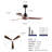 Modern Ceiling Fan With 3 Color Dimmable 3 ABS Blades Remote Control Reversible DC Motor With Led Light