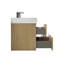 Meuble-lavabo mural 36 po en chêne avec lavabo noir, grand meuble-lavabo flottant mural pour salle de bain moderne, lavabo une pièce noir sans drain, pré-assemblé