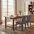 Upholstered Dining Chair, Gray Fabric Side Chair, Armless Modern Kitchen Chair with Solid Wood Legs-1284124901