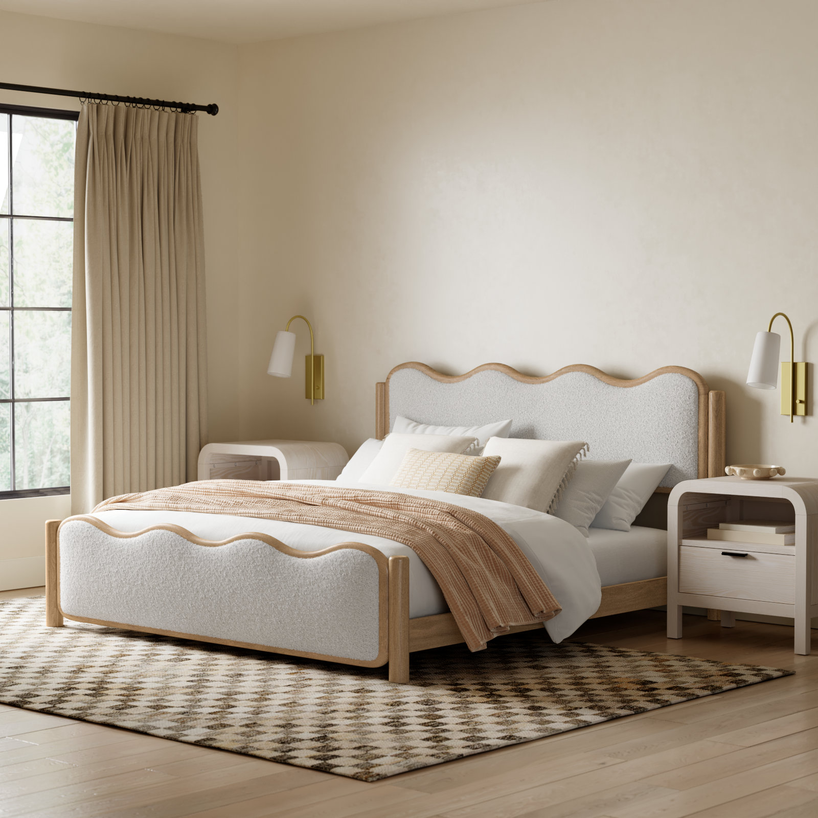 Shirleen Oak Platform Bed, King