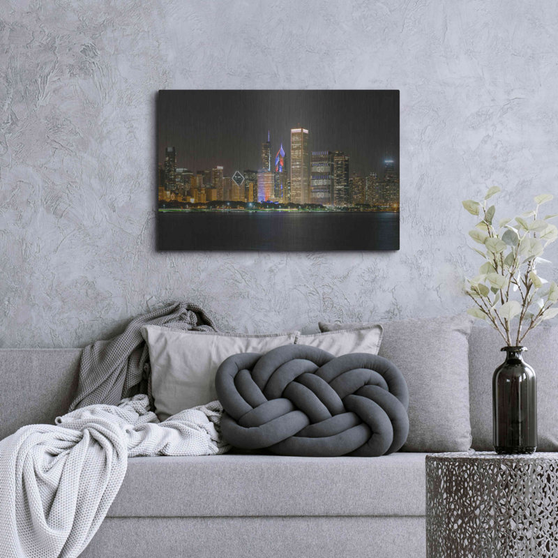 «Chicago Cityscape Baseball Crop» par AKG, H 24 po x l 36 po