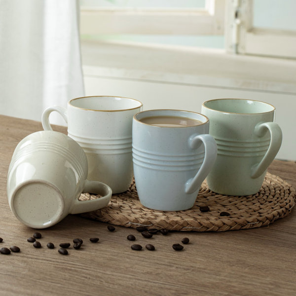 Birch Lane™ Birch Lane Kestwick 14oz Stoneware Coffee Mug Set (Set of 4 ...