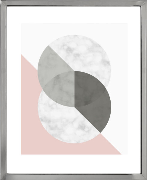 Geo Sphere 2 - Single Picture Frame Print, 183.896 cm H x 133.096 cm W, Aluminium Chrome