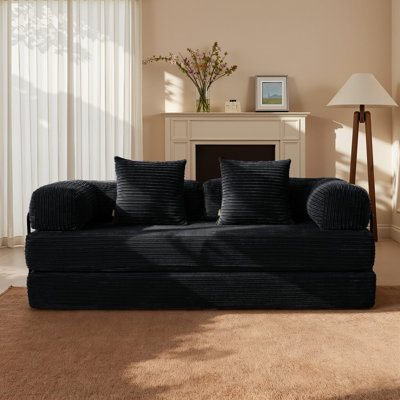 Nathasa Convertible Sleeper Sofa Bed Hybrid Mattress Couch With 2 Pillows