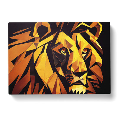 Epic Lion Abstract - Wrapped Canvas