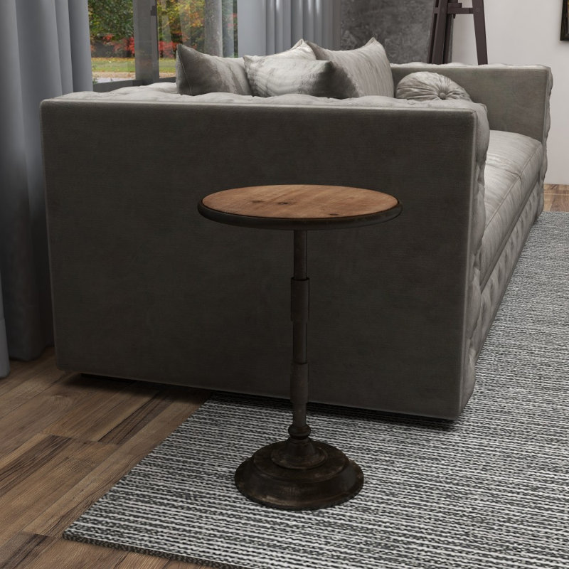 Table de bout à piédestal Garett, 2.11" H x 13.95" W x 13.95" D