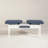 Modern Striped Bench with Storage, White & Dark Blue, 43.3 x 19.0 x 15.7 inches | 100% Melamine Coated Particle Board & Linen | Hornbeam Legs | Perfect for Entryway, Living Room, or Bedroom Decor-1697425463