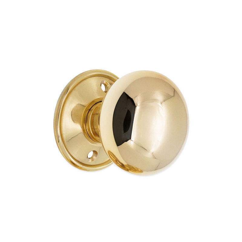 Cottage Large 50mm Rim/Mortice Door Knob, Polished Brass