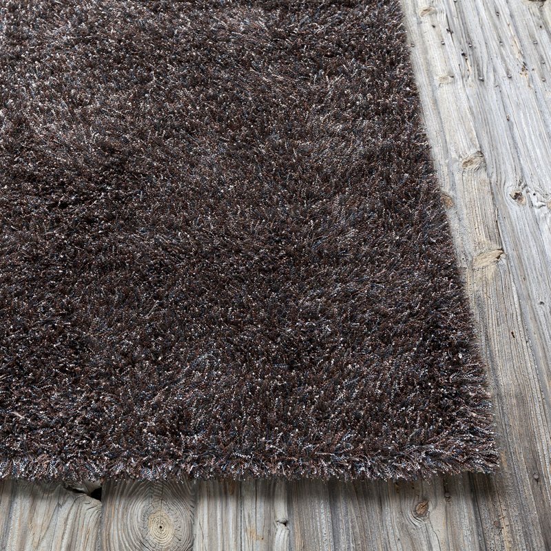 Tapis noir/gris tissé à la main Marlys, 9 pi x 13 pi
