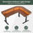 Adjustable L-Shaped Metal Base Writing Desk with Power Outlet-343860923
