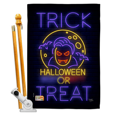 Double Sided 40.00'' H x 28'' W Polyester Halloween Flag Set