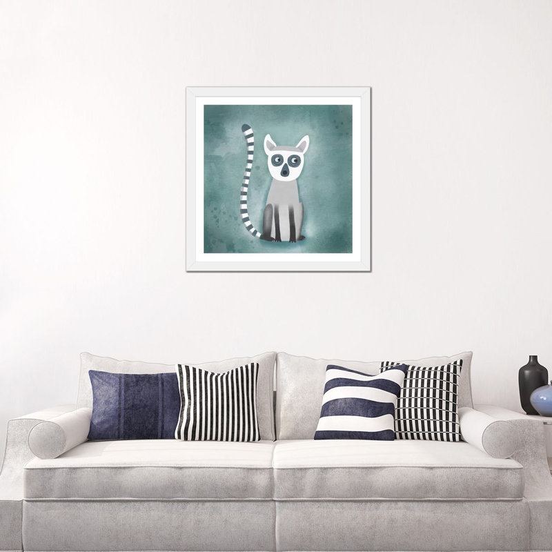« Lemur » par Nic squirrell-impression, H 24 po x l 24 po x p 1 po, Blanc, Papier encadré blanc