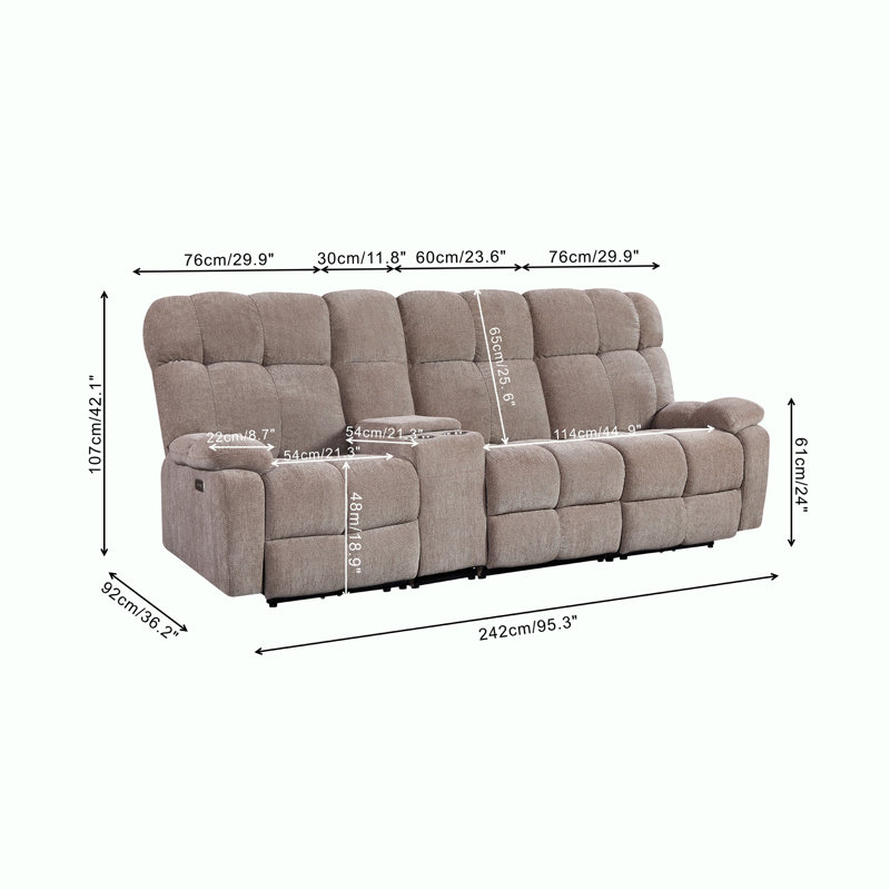 Motor Power Recliner Sofa Multiple Combinations Armless Chair